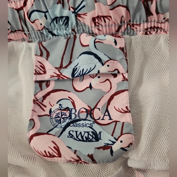 Men's Boca Classics Swim Flamingo Print Swim Trunks Shorts Medium - Picture 3 of 4